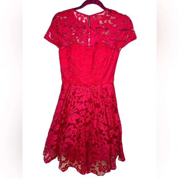 Ted Baker London Dresses & Skirts - NWT TED BAKER Deep Pink Floral Overlay Sheer Lace Dress